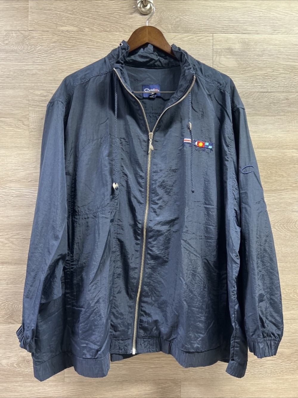 JacketVintage Catalina Sport Jacket, Women’s Size 3X, Navy Nylon Windbreaker, Y2